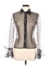JS Boutique 100% Polyester Polka Dots Black Long Sleeve Blouse Size 6 - photo 1
