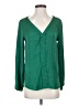Zara Basic 100% Polyester Green Long Sleeve Blouse Size S - photo 1