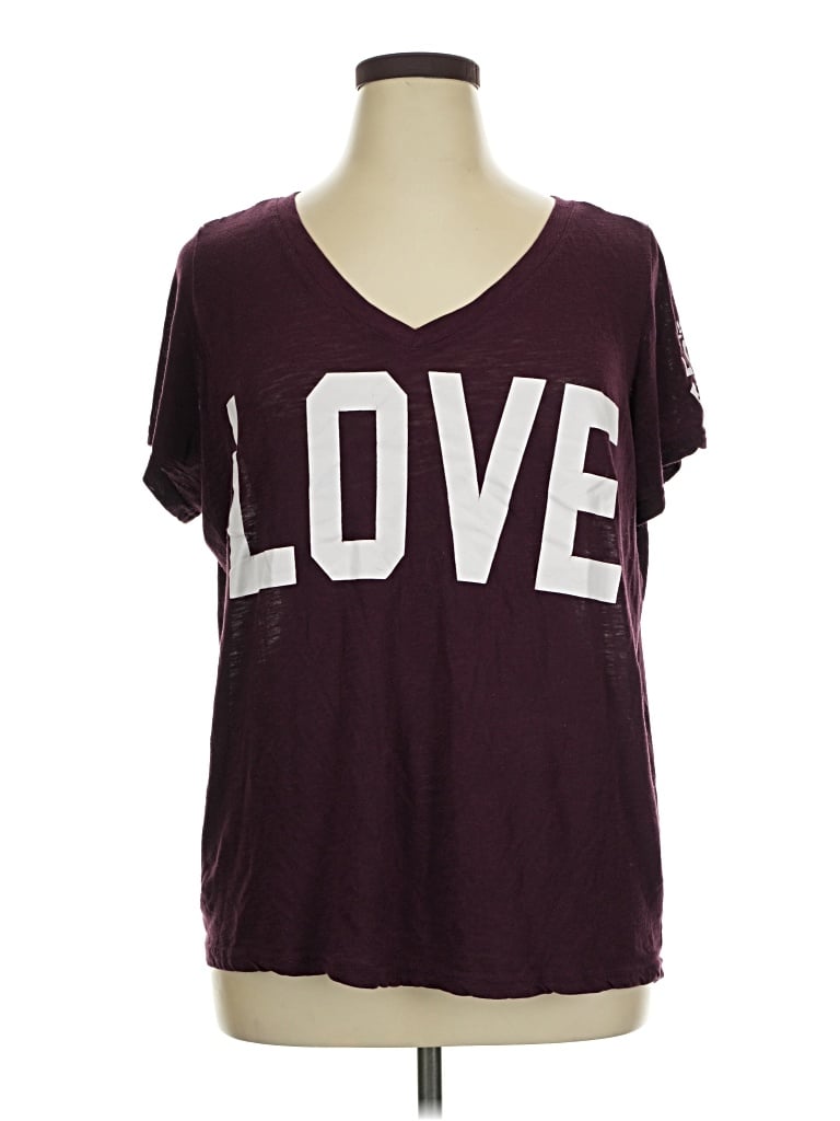 Pre-owned Reflex Short Sleeve T-shirt In Burgundy
