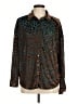Jodifl 100% Polyester Animal Print Teal Long Sleeve Blouse Size M - photo 1