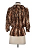 Parker 100% Silk Animal Print Brown 3/4 Sleeve Silk Top Size XS - photo 2