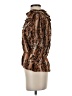 Parker 100% Silk Animal Print Brown 3/4 Sleeve Silk Top Size XS - photo 5