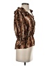 Parker 100% Silk Animal Print Brown 3/4 Sleeve Silk Top Size XS - photo 4