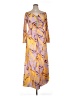 Unbranded 100% Polyester Print Yellow Casual Dress Size XL - photo 1