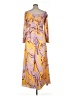 Unbranded 100% Polyester Print Yellow Casual Dress Size XL - photo 2