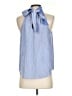 J.Crew 100% Silk Stripes Blue Sleeveless Silk Top Size 4 - photo 2