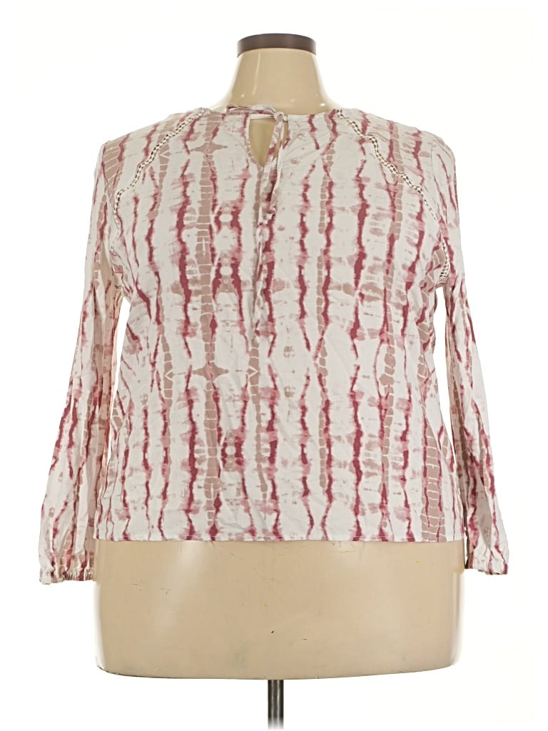 Pre-owned Como Vintage 3/4 Sleeve Blouse In Ivory