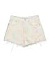 Zara Paisley Ivory Denim Shorts Size 6 - photo 1