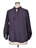 Appleseeds 100% Polyester Polka Dots Blue Long Sleeve Blouse Size XL (estimated) - photo 1