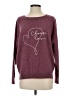 Repeat Cashmere 100% Cashmere Hearts Burgundy Cashmere Pullover Sweater Size XS - photo 1