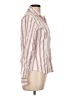 Survival 100% Cotton Stripes Ivory Long Sleeve Blouse Size L - photo 4