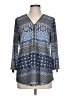 Robert Louis Blue 3/4 Sleeve Blouse Size L - photo 1