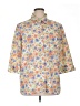 Unbranded 100% Polyester Floral Yellow 3/4 Sleeve Blouse Size XL (estimated) - photo 1