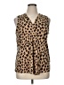 Croft & Barrow Animal Print Tan Sleeveless Blouse Size XL - photo 1
