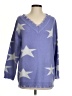 Macaron 100% Acrylic Stars Blue Pullover Sweater Size S - photo 1