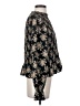 THML 100% Polyester Floral Black Long Sleeve Blouse Size S - photo 4