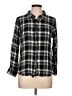 Olive and Oak 100% Rayon Plaid Black 3/4 Sleeve Button-Down Shirt Size L - photo 1
