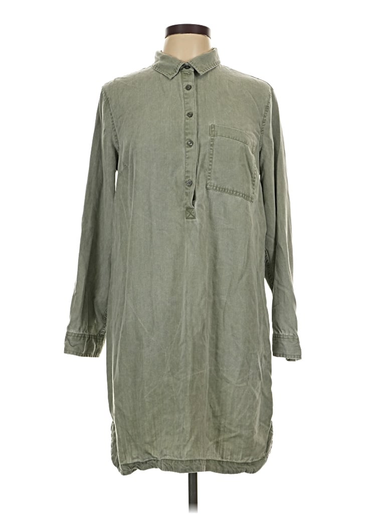 Pre-owned Old Navy 3/4 Sleeve Button Down Shirt In Green