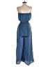 True Destinations 100% Polyester Solid Blue Jumpsuit Size XS - photo 2