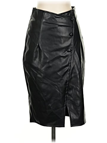 Kate Kasin Faux Leather Skirt (view 1)