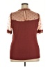 Perch by Blu Pepper Polka Dots Orange Burgundy Short Sleeve Top Size 2X - photo 2