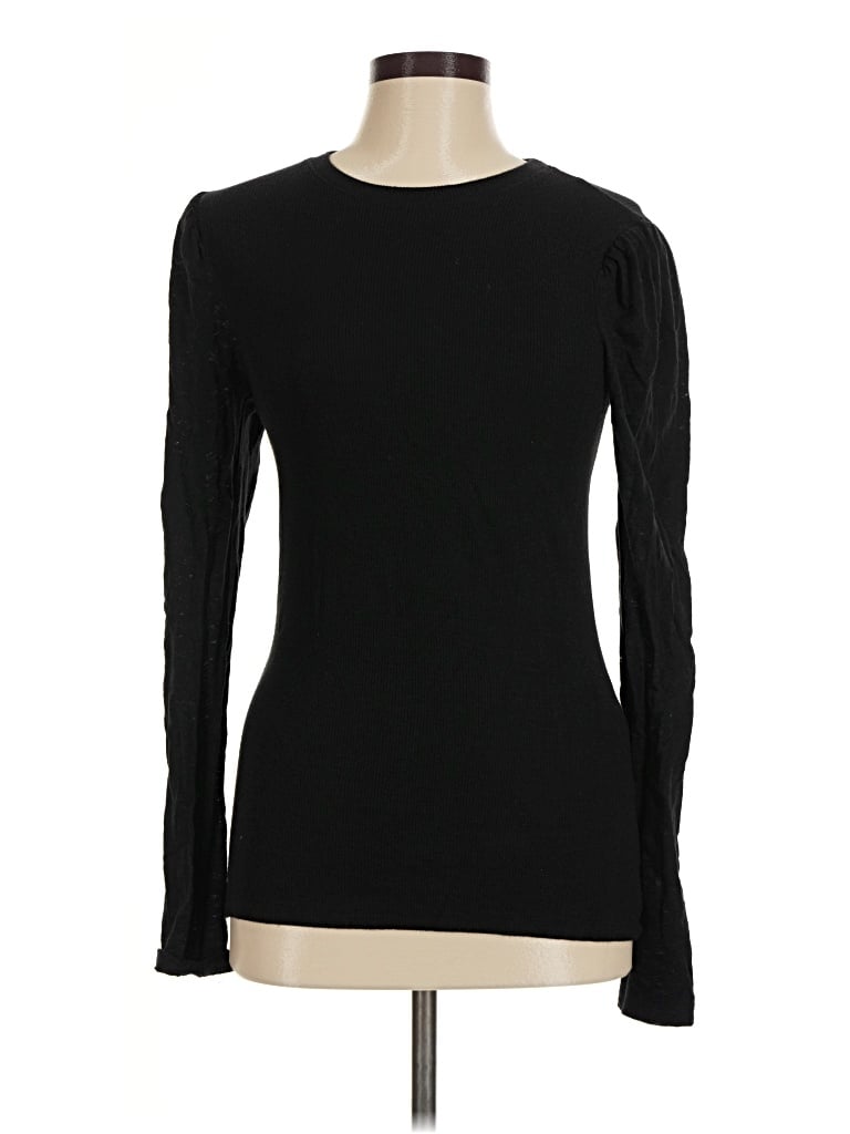 Pre-owned Goldie Long Sleeve Top Black Crew Neck Tops