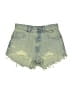 Zara Green Denim Shorts Size 4 - photo 1