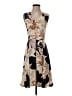 Ann Taylor 100% Polyester Print Tan Cocktail Dress Size 0 - photo 1