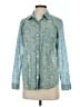 J.Jill 100% Cotton Paisley Teal Long Sleeve Button-Down Shirt Size XS - photo 1
