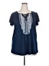 Faded Glory Blue Short Sleeve Blouse Size 2X - photo 1
