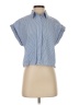 Pinko Stripes Blue Short Sleeve Blouse Size S (estimated) - photo 1