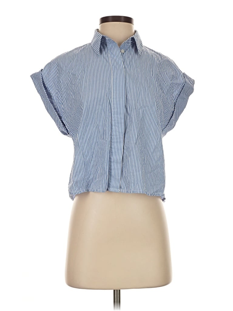 Pre-owned Pinko Short Sleeve Blouse In Blue