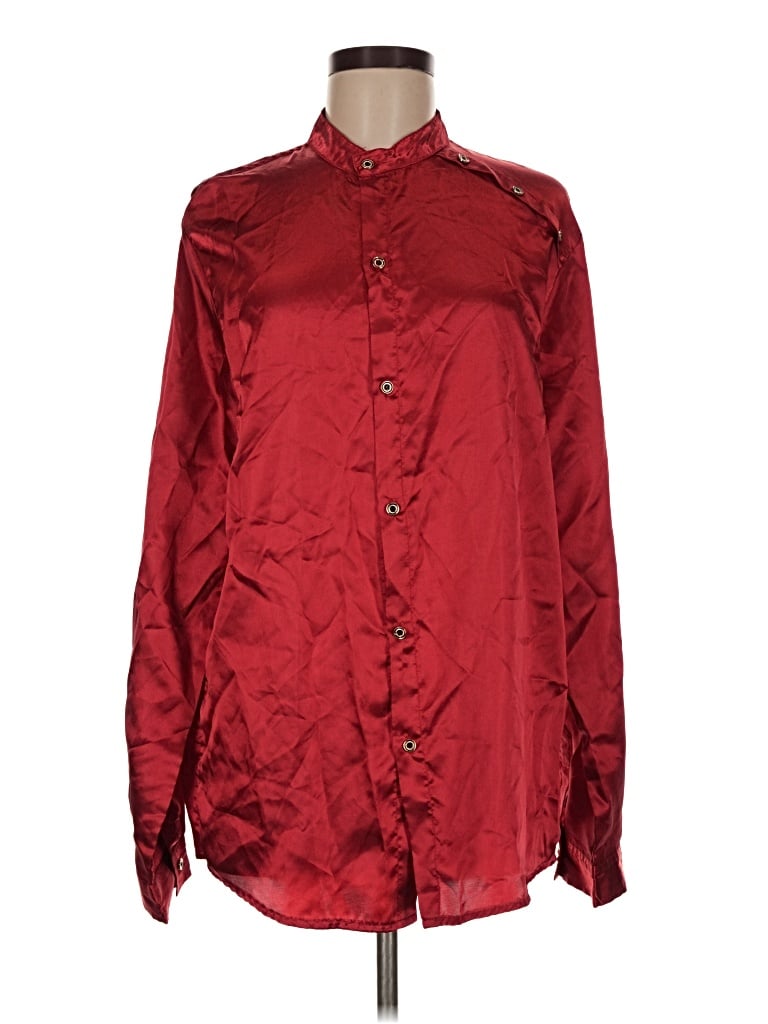 Pre-owned Assorted Brands Long Sleeve Blouse In Burgundy