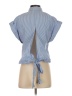 Pinko Stripes Blue Short Sleeve Blouse Size S (estimated) - photo 2