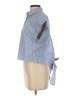 Pinko Stripes Blue Short Sleeve Blouse Size S (estimated) - photo 5