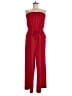 No Boundaries 100% Polyester Solid Red Jumpsuit Size L - photo 1
