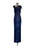 Theia 100% Polyester Stars Blue Cocktail Dress Size 4 - photo 1