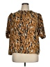 Michelle McDowell Animal Print Gold Short Sleeve Blouse Size XL - photo 1