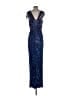 Theia 100% Polyester Stars Blue Cocktail Dress Size 4 - photo 2