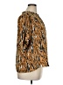 Michelle McDowell Animal Print Gold Short Sleeve Blouse Size XL - photo 4