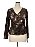 Venus Brown Long Sleeve Blouse Size XL - photo 1