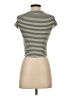 Madewell Green Button-Front V-Neck Tee in Stripe Size XS - photo 2