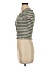 Madewell Green Button-Front V-Neck Tee in Stripe Size XS - photo 5