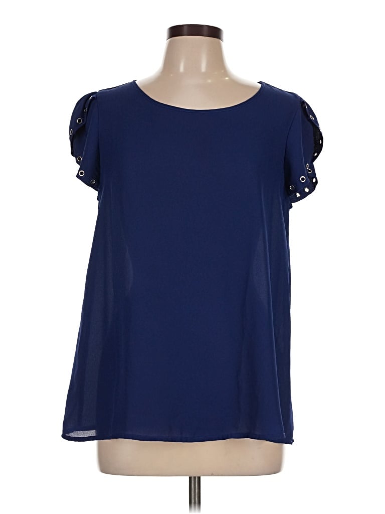 Pre-owned Papermoon Short Sleeve Blouse In Blue