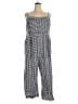 J.Crew 100% Linen Checkered-gingham Gray Jumpsuit Size 18 - photo 1