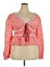 Shein Curve 100% Polyester Pink Long Sleeve Blouse Size 18 Plus (3) - photo 1