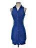 Just Polly Blue Sleeveless Button-Down Shirt Size S - photo 1