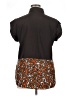MICHAEL Michael Kors 100% Polyester Animal Print Brown Short Sleeve Blouse Size XL - photo 2