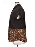 MICHAEL Michael Kors 100% Polyester Animal Print Brown Short Sleeve Blouse Size XL - photo 5