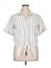 Sanctuary Stripes Ivory Short Sleeve Blouse Size XL - photo 1